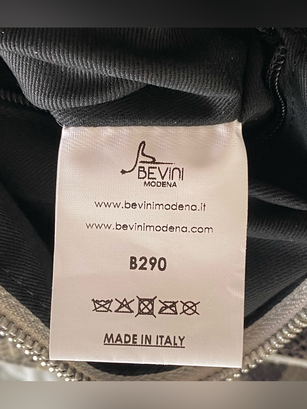 Bevini Modena B290 Italian Caw Leather Python Print Convertible Shoulder Bag - Picture 15 of 16